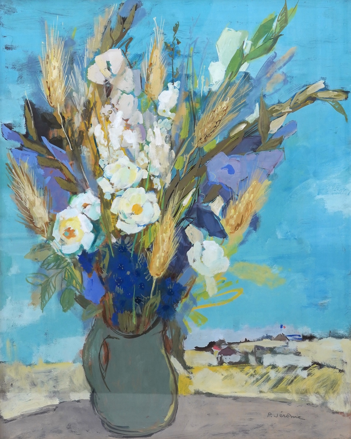 PIerre Jérôme, French 1905-1982, A still life study of flowers in a vase